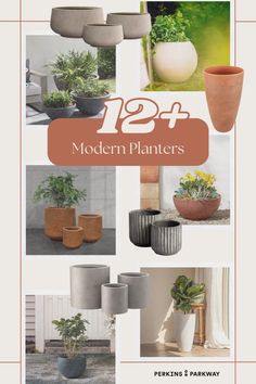 an advertisement for modern planters featuring potted plants and pots with text that reads, 19