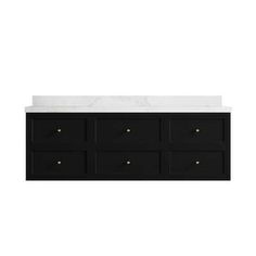 a black and white counter top with drawers