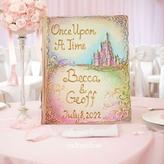 a table with a sign that says once upon at time