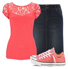 "Outfit I wish I had! ~Grace" by isongirls ❤ liked on Polyvore featuring Linea Weekend, Wallis and Converse Apostolic Pentecostal, Pentecostal Outfits, Purple Converse, Colored Shoes, Pentecostal Fashion, Jean Skirts, Top Jean, Midi Skirt Outfit, Coral Top