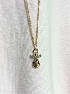 Here is an adorable necklace for yourself, your teen or another friend or family member. The chain and angel are gold. There are 'diamonds' in the wings. It measures 10 inches, including the angel. Angel Pendant Necklace, Necklace Aesthetic, Teen Jewelry, Gold Angel, Angel Necklace, Angel Pendant, The Wings, The Angel, 10 Inch