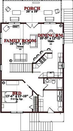 two story house plans with lofts and living room on the first floor are shown