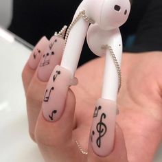 Airpod Nails Mac Nails, Ice Cream Nails, Manicured Nails, Kiss Nails, Long Nail Designs