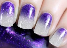 White Ombre Nails, Purple Nail Art Designs, Purple Nail Art, Nails Yellow, Purple Nail Designs, Purple Nail, Ombre Nail Designs, Nail Art Ombre