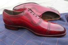 Crafted Leather Burgundy Leather Classic Men Oxford Dress Shoes on Storenvy