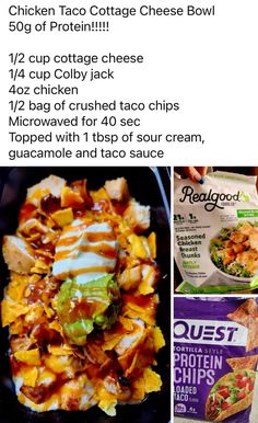 the recipe for this chicken taco salad is shown