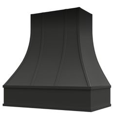 a black stove hood on a white background