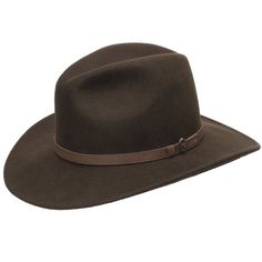 Brown Classic Brown Felt Hat With Flat Crown, Classic Leather Felt Hat With Short Brim, Classic Brown Fedora For Ranch, Classic Brimmed Felt Hat Bands, Classic Felt Hat With Curved Brim For Town, Fur Felt Fedora With Flat Crown For Outdoor, Classic Wide Brim Felt Hat For Town, Classic Flat Brim Felt Hat For Town, Classic Wool Fedora For Ranch