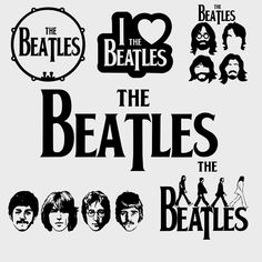 the beatles poster with their names in black and white