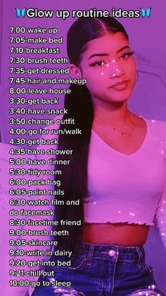 Glow up routine ideas | School routine for teens, Morning routine school, School morning routine Glow Up Routine, Daily Advice, Girly Tips, Haut Routine, Teen Advice, School Routine, Routine Ideas