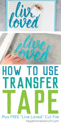 the instructions for how to use transfer tape on wood and paper with text overlay