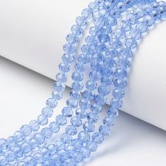 Glass Beads Strands, Faceted, Rondelle, Light Sky Blue, 6x5mm, Hole: 1mm, about 85~88pcs/strand, 16.1~16.5 inch(41~42cm) Size: one size.  Gender: unisex.  Age Group: adult. Light Sky Blue, Blue Tigers Eye, Beaded Jewelry Diy, Bead Strand, Natural Beads, Clay Beads, Blue Beads, Blue Crystals, Jewelry Making Beads