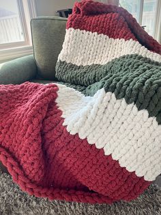 a couch with a blanket on top of it