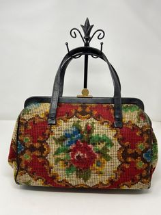 Stunning In good condition. Like doctor bag. 10' X 15" Retro Handmade Bags For Vintage Fashion, Vintage Multicolor Satchel With Handles, Vintage Handheld Bags With Handles, Vintage Embroidered Travel Satchel, Vintage Embroidered Pouch Bag, Vintage Handheld Bags, Antique Multicolor Rectangular Bag, Antique Multicolor Rectangular Bags, Antique Rectangular Bags For Vintage Fashion