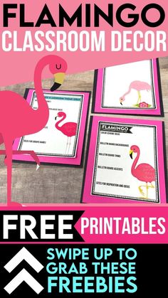 flamingo classroom decor with free printables