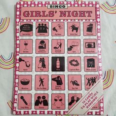 Girl's Night Bingo Game. Never Used. Still Has Plastic Wrap. Fun Game For Girls Night In. Who's Bringing The Wine? .... All Offers Are Welcomed & Considered! Game For Girls Night, Fun Games For Girls, Drink Board, Girls Night Games, Bingo Night, Pink Games, Girl Sleepover, Girls Night In, Spa Party