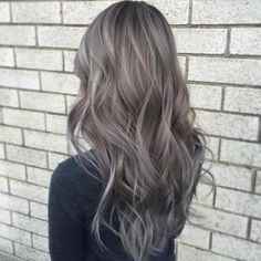 Beautiful Light Gray Brown Hair Gray Brown Hair, Grey Brown Hair, Silver Hair Highlights, Ashy Hair, Rambut Brunette, Brown Hair Shades, Ash Brown Hair