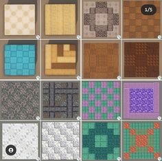 some different types of tile patterns and colors