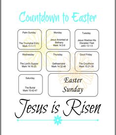 a poster with the words jesus is risen