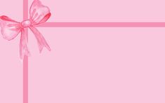 a pink background with a bow on the top and bottom corner, as well as an empty rectangle