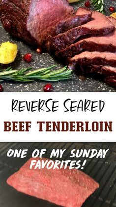 the beef tenderloin has been sliced and is ready to be served on the grill