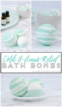 Cold and Sinus Relief Bath Bombs on www.girllovesglam.com Kids Experiments, Mask Skin, Sinus Relief, Diy Kosmetik, Bath Bomb Recipes, Foot Spa, Diy Spa, Body Scrubs