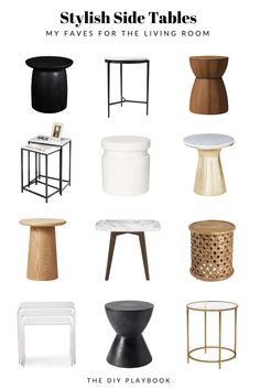 the stylish side tables my faves for the living room by diy playbook