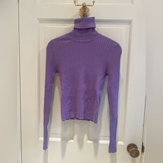 Cutest Ribbed Zara Cotton Like Soft Turtle Neck Sweater. Great For Fall Layering. Deep Lavender Color In Size Small. Great Detailing On The Cropped Waist Band. New With Tags. Fall Layers, Lavender Color, Turtleneck Sweater, Lavender, Zara, Sweaters For Women, Turtle Neck, Purple, Women Shopping