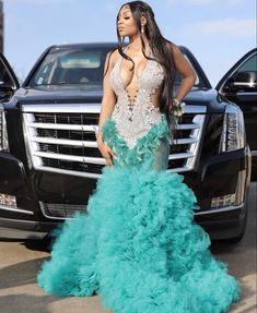 Turquoise Prom Dresses Black Women, Turquoise Prom Dresses, Birthday Gown, Ruffles Skirt, Crystal Wedding Dresses, Gala Fashion