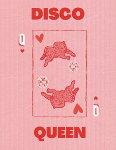 a pink book cover with an image of a dog and the words disco queen on it