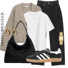 How To Style Adidas Gazelle, Gazelle Outfit Woman, Outfits With Gazelle Adidas, Gazelle Outfit, Cardigan Styling, Adidas Gazelle Outfit, Look Boho Chic, Autumn School Outfit, Outfit Zara