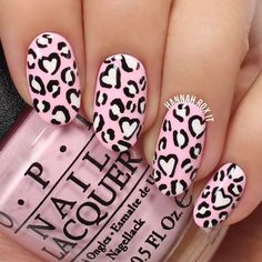 valentines day nail designs Nail Cute, Fun Manicure, Nagellack Trends, Leopard Print Nails, Heart Nail