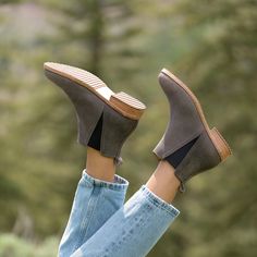 Make way for Eva. Our closet-staple complete with enhanced comfort features, this timeless chelsea-style boot is ready to help you effortlessly transition from work-to-play. | Women's Eva Everyday Chelsea Boots Grey . Size 8.5 Go Go Boots, Workwear Essentials, Heel Caps, Black Chelsea Boots, Fall Shoes, Leather Pulls, Chelsea Boot, Leather Care, Tennis Shoes