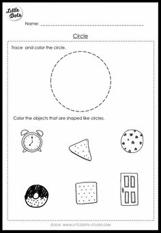 a worksheet for children to learn how to write and color the word circle