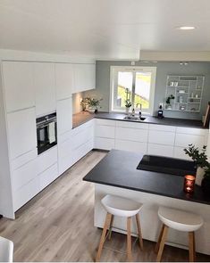 the kitchen is clean and ready for us to use it's new countertops