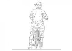 a person riding a bike on a white background