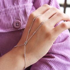 Elegant 925 Sterling Silver Beaded Hand Chain Bracelet Dainty and Stylish Hand Jewelry Perfect Gift for Her - Etsy Türkiye