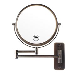 a wall mounted magnifying mirror with the number 10 on it