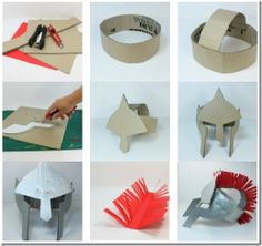 several different types of paper and scissors are being used to make an origami house