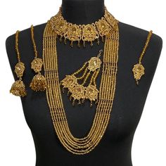 Jewellery set. Set includes- Earrings  Necklace Tikka Jhumar Mala Bollywood Yellow Gold Jewelry For Diwali, Gold Bollywood Sets For Eid, Bollywood Style Yellow Gold Jewelry For Diwali, Gold Plated Tilla Temple Jewelry, Gold Bollywood Sets For Diwali, Bollywood Style Gold Sets For Diwali, Gold Plated Chandbali Tikka, Gold-plated Chandbali Jewelry, Gold Plated Tikka For Festivals