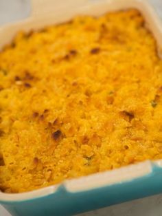 a casserole dish with cheese in it