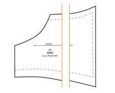 an image of the back side of a sewing pattern, with measurements for each section