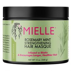 Amazon.com: Mielle Organics Rosemary Mint Strengthening Hair Masque, Essential Oil & Biotin Deep Treatment, Miracle Repair for Dry, Damaged, & Frizzy Hair, 12 Ounces : Beauty & Personal Care Mielle Rosemary Mint, Restore Hair Health, Mielle Organics, Strengthening Hair, Mint Hair, Hair Masque, Rosemary Mint, Organic Hair, Deep Conditioner