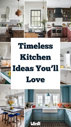 Pin image showcasing neutral wood kitchen cabinets and a classic farmhouse kitchen design for a timeless look. Timeless Kitchen Ideas, Neutral Backsplash Kitchen, Timeless Kitchen Design, Neutral Backsplash, Boho Kitchen Ideas, Cabinet Glass, Classic Tile, Glass Front Cabinets, Fabulous Kitchens