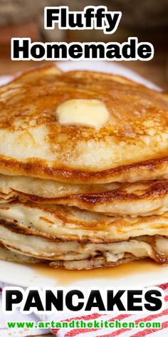 a stack of pancakes with butter on top