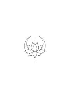 a line drawing of a lotus flower on a white background