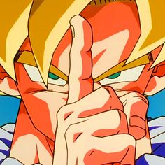 the dragon ball character is pointing his finger