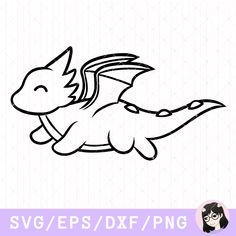 the outline of a dragon is shown in black and white, on a purple background