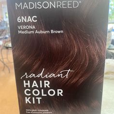 Madison Reed 6nac Medium Auburn Brown Radiant Hair Color Kit Unopened Madison Brown, Madison Reed, Auburn Brown, Gray Coverage, Hair Color For Women, Color Kit, Auburn, Womens Hairstyles, Hair Color