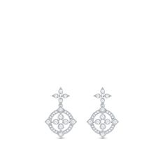 LOUIS VUITTON® - Dentelle Earrings, White Gold And Diamonds - Grey Luxury Diamond Jewelry, Earrings White Gold, Gray Jewelry, Louis Vuitton Jewelry, Diamond Jewelry Designs, Louis Vuitton Accessories, Airport Fashion, Louis Vuitton Official, Earrings White